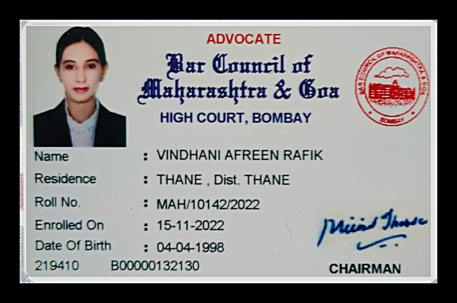 Advocate Afreen Vindhani 